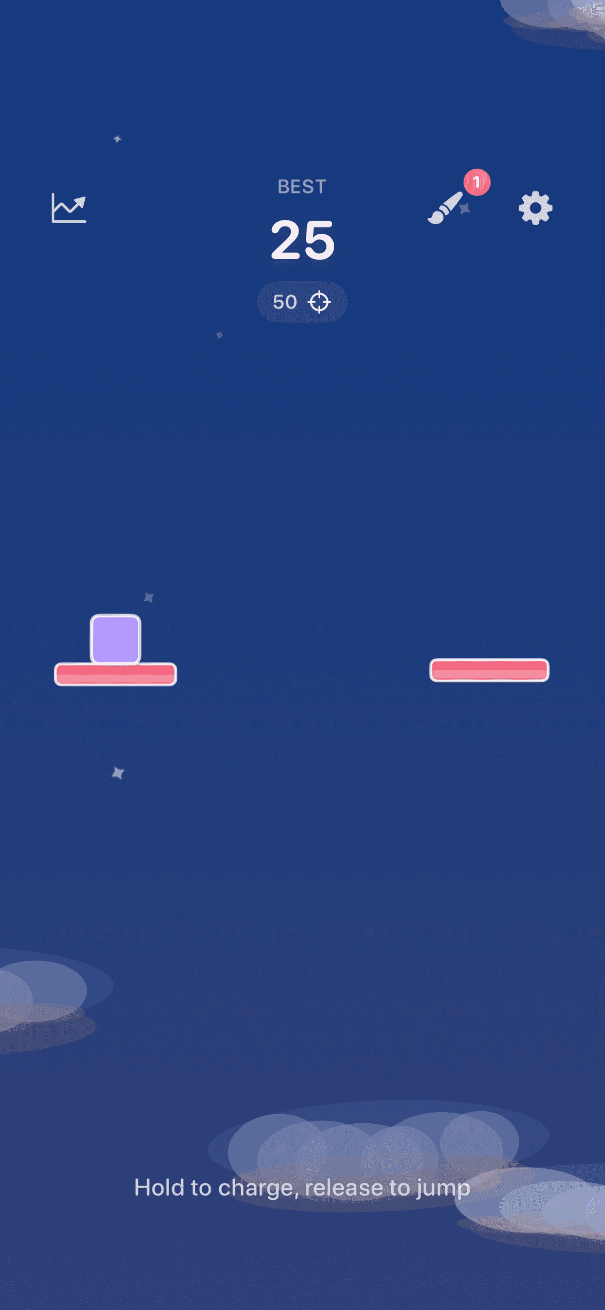 Jump gameplay: platforms and score UI